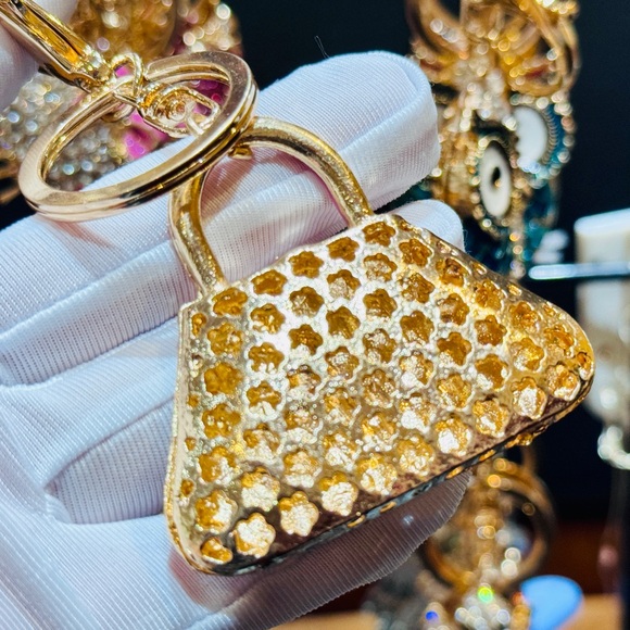 Pink Bag Keychain Rhinestone Bag Charm - Picture 10 of 11